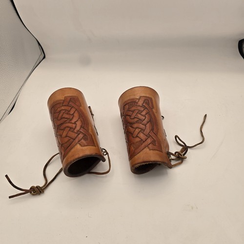 Leather arm warmers - leather,